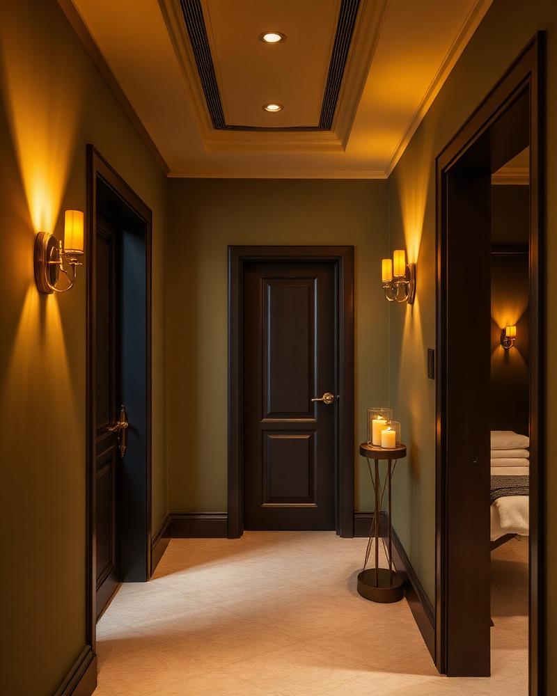 Elegant hallway to private treatment rooms